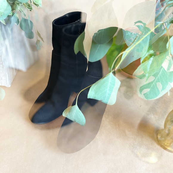 Black suede high heeled ankle boots | Size 7 - Picture 14 of 14